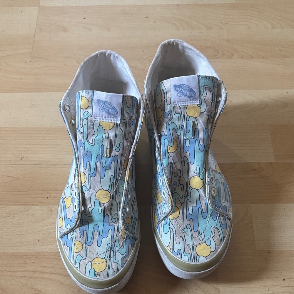 Vans Kids Slip-On Sneakers in Blue, Yellow and White